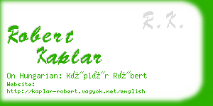 robert kaplar business card